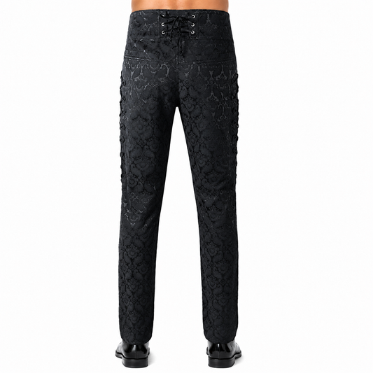 Men's Obscura Trousers Pants Steampunk Black Brocade Vintage Gothic Victorian