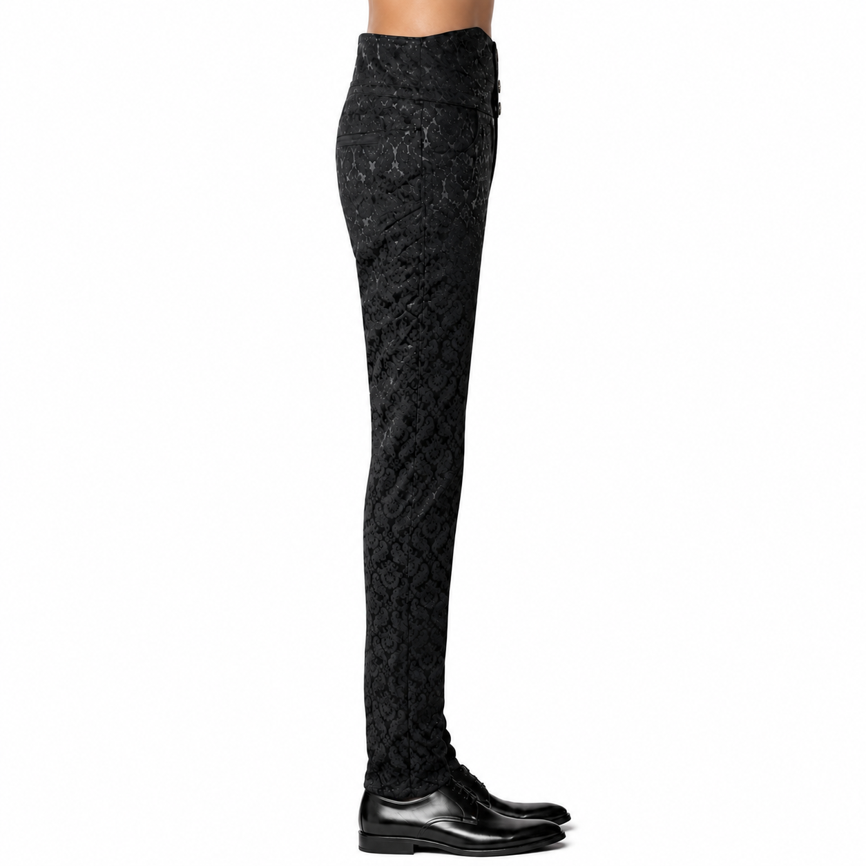 Men's Obscura Trousers Pants Steampunk Black Brocade Vintage Gothic Victorian