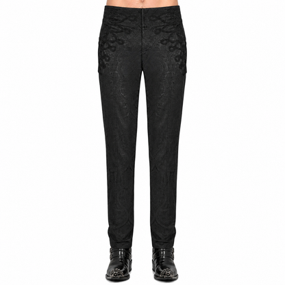 Men's Trousers Pants Black Brocade Steampunk Vintage Gothic Victorian
