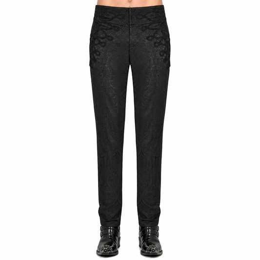 Men's Trousers Pants Black Brocade Steampunk Vintage Gothic Victorian