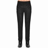 Men's Trousers Pants Black Brocade Steampunk Vintage Gothic Victorian