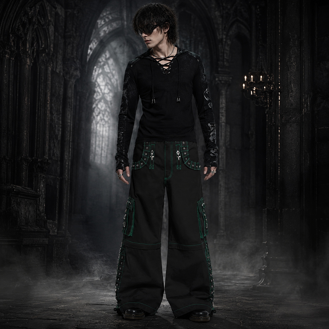 Men Bondage Trouser Gothic Transformer Baggy Pants Trouser Emo Pants USA