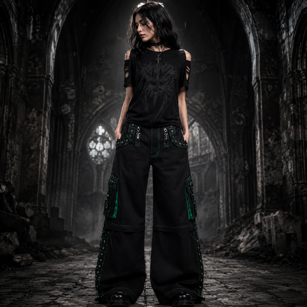 Men Bondage Trouser Gothic Transformer Baggy Pants Trouser Emo Pants USA
