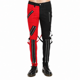 Men Gothic Split Leg Bondage Pant Rock Hard Trouser Heavy Weight Emo Pants