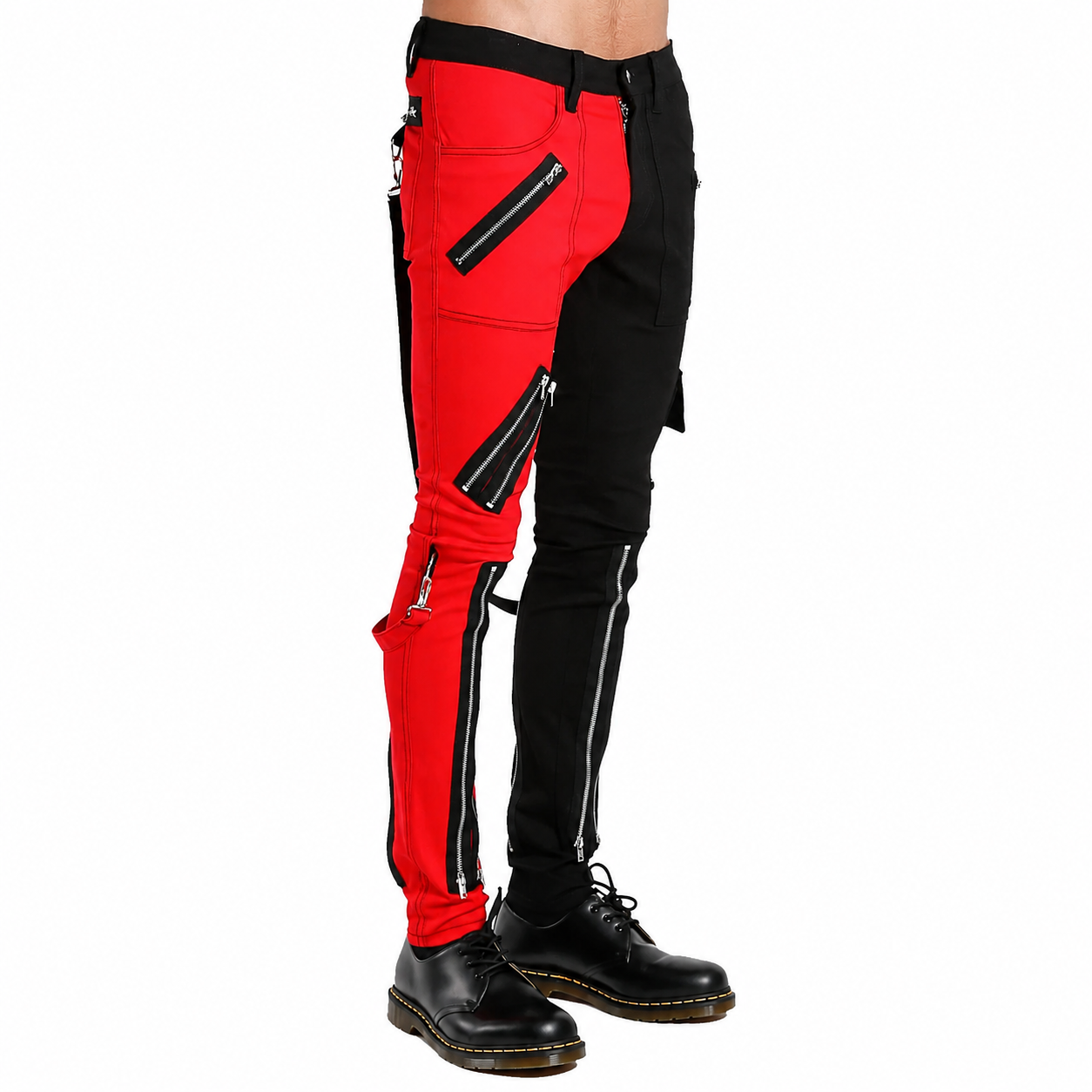 Men Gothic Split Leg Bondage Pant Rock Hard Trouser Heavy Weight Emo Pants
