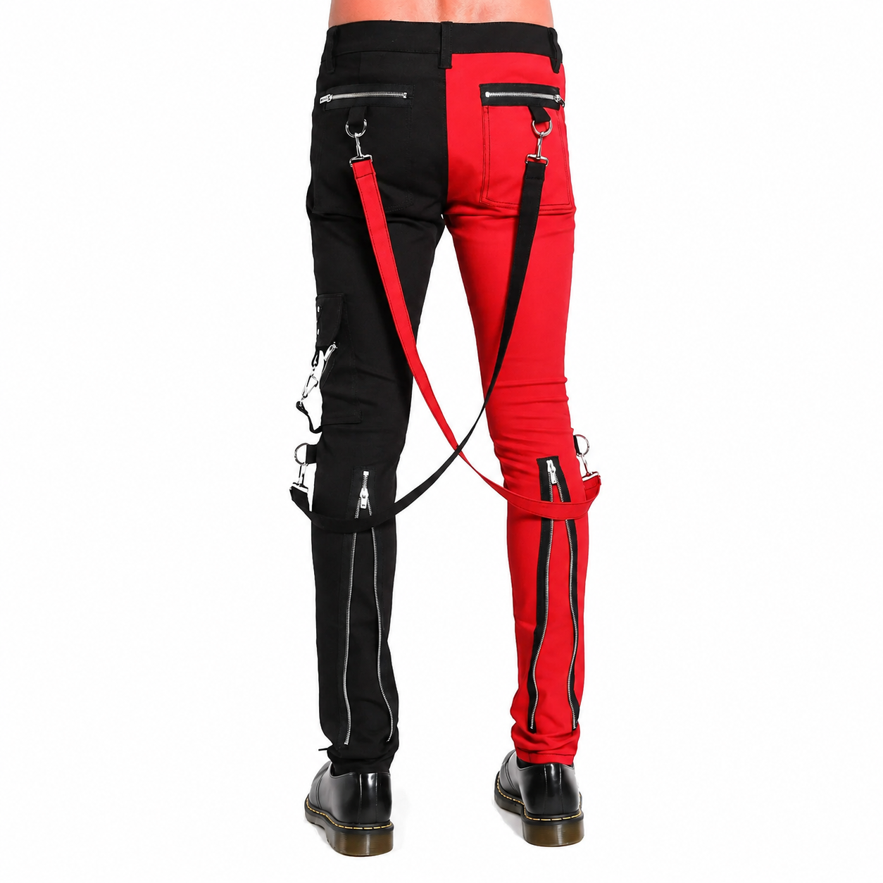 Men Gothic Split Leg Bondage Pant Rock Hard Trouser Heavy Weight Emo Pants