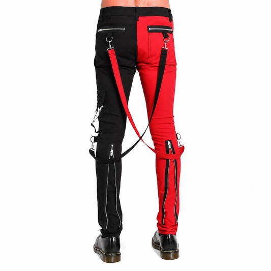 Men Gothic Split Leg Bondage Pant Rock Hard Trouser Heavy Weight Emo Pants