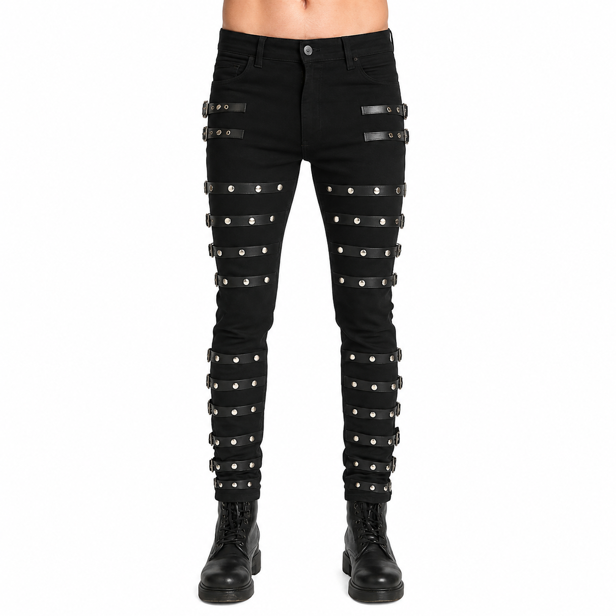 Men Gothic Bad Concert Black Metal Pant Rock Hard Trouser Heavy Pants