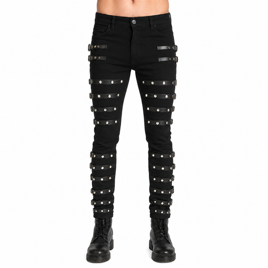 Men Gothic Bad Concert Black Metal Pant Rock Hard Trouser Heavy Pants