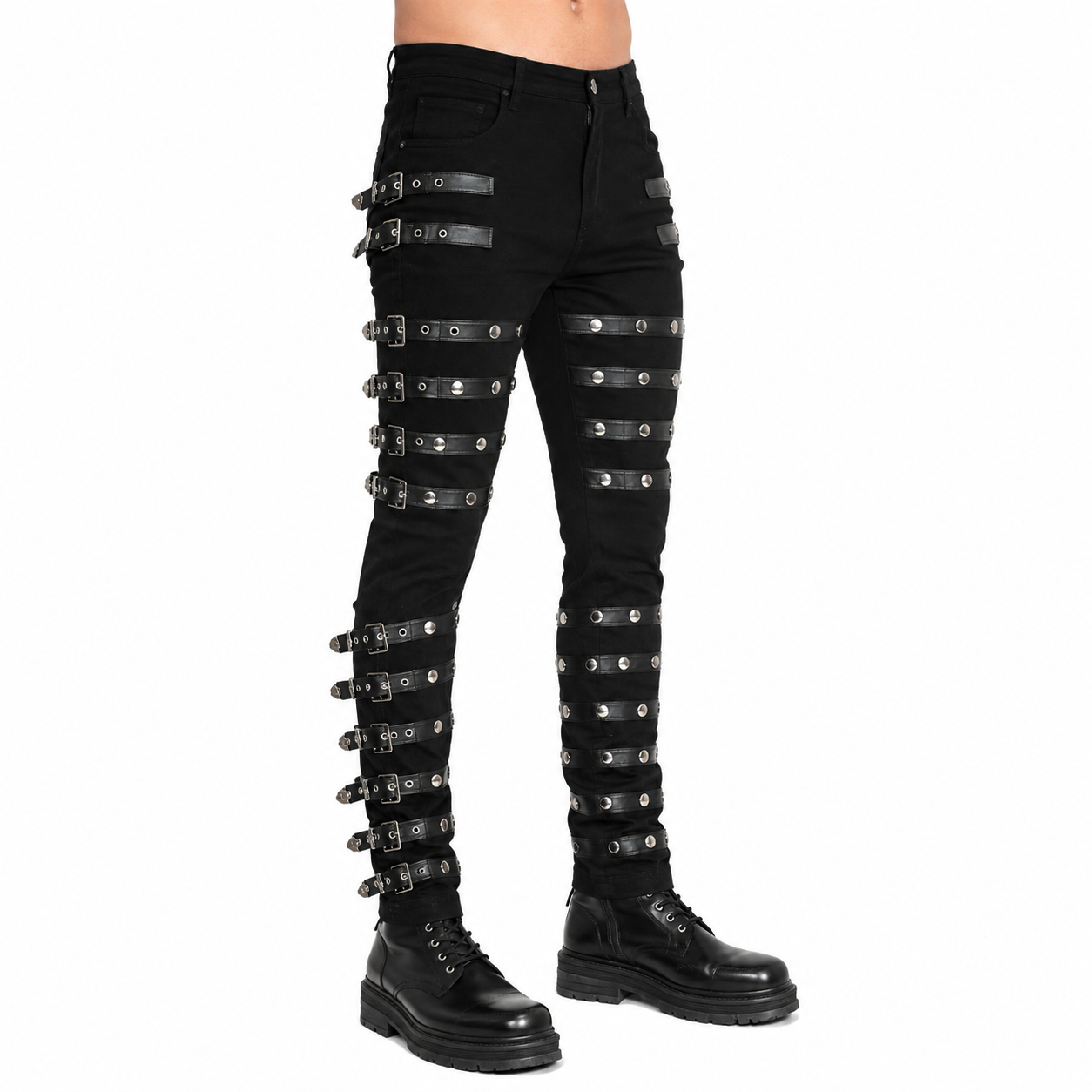 Men Gothic Bad Concert Black Metal Pant Rock Hard Trouser Heavy Pants
