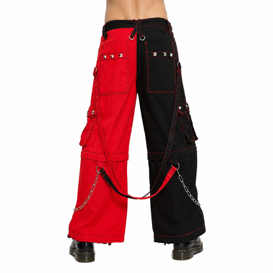 Men Bondage Trouser Punk Rock Transformer Baggy Black Split Leg Pants Emo