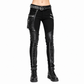Devil Fashion Men Diesel punk Pants Jeans Black Gothic Punk Faux Leather Hip Bag
