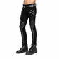 Devil Fashion Men Diesel punk Pants Jeans Black Gothic Punk Faux Leather Hip Bag