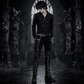 Devil Fashion Men Diesel punk Pants Jeans Black Gothic Punk Faux Leather Hip Bag
