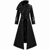 Scorpion Men's Black Punisher Hooded Trench Coat Long Jacket Black Gothic Steampunk