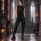 Gothic Mens Dark Gothic Zip Up Tank Top Vest