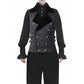 Men's Brocade Vest Waistcoat Tailcoat Black Velvet Gothic Steampunk/Usa Sizes