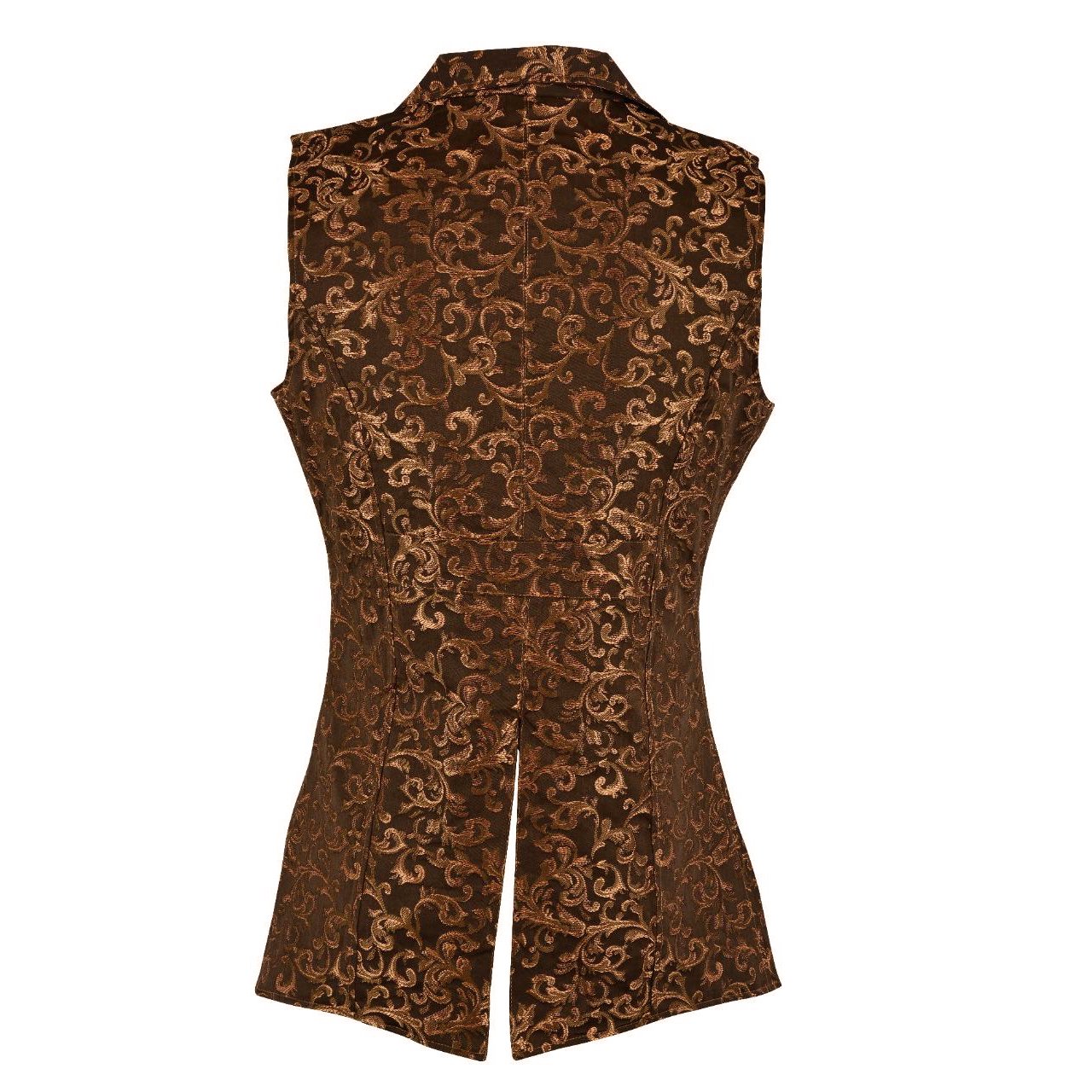 Men's Double Breasted Governor Vest Waistcoat VTG Gold Brocade Gothic Steampunk/USA