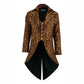 Handmade Men Tail Coat Jacket Gold Brocade Goth Steampunk Victorian Tailcoat