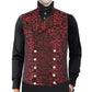 Men's Steampunk Double-Breasted Waistcoat Red Vest Gothic/Western-Reenactment/Usa