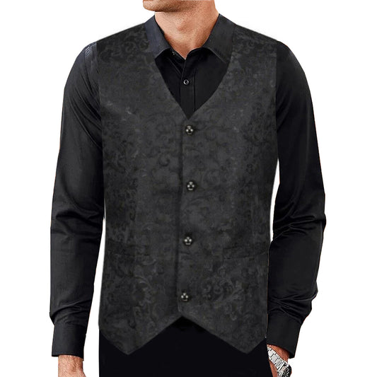 Men's Tailored Formal Waistcoat Gothic steampunk Brocade Victorian