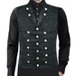 Men's Victorian Steampunk Captain Black Brocade Waistcoat Gentleman Vest