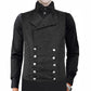 Men's Steampunk Double-Breasted Waistcoat Black Vest Gothic/Western-Reenactment/Usa