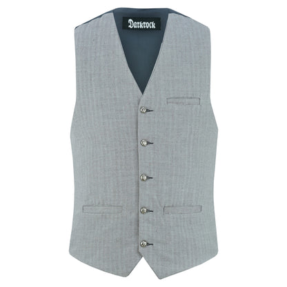 Men Herringbone Wool Blend Tweed Vest Premium Grey Waistcoat Suit Vest V Neck Slim Fit Waistcoat/USA