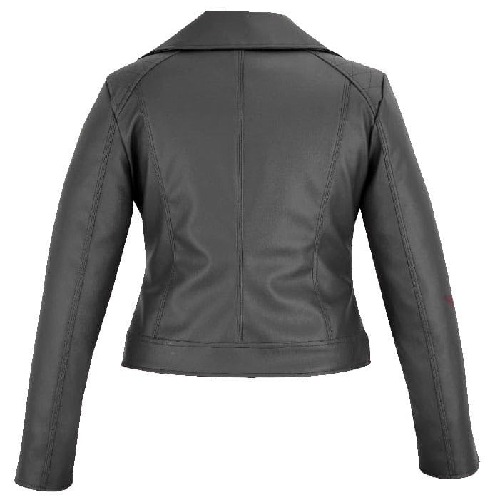 DarkRock Women's Black Slim Fit Biker Style Moto Faux Leather Jacket (4)