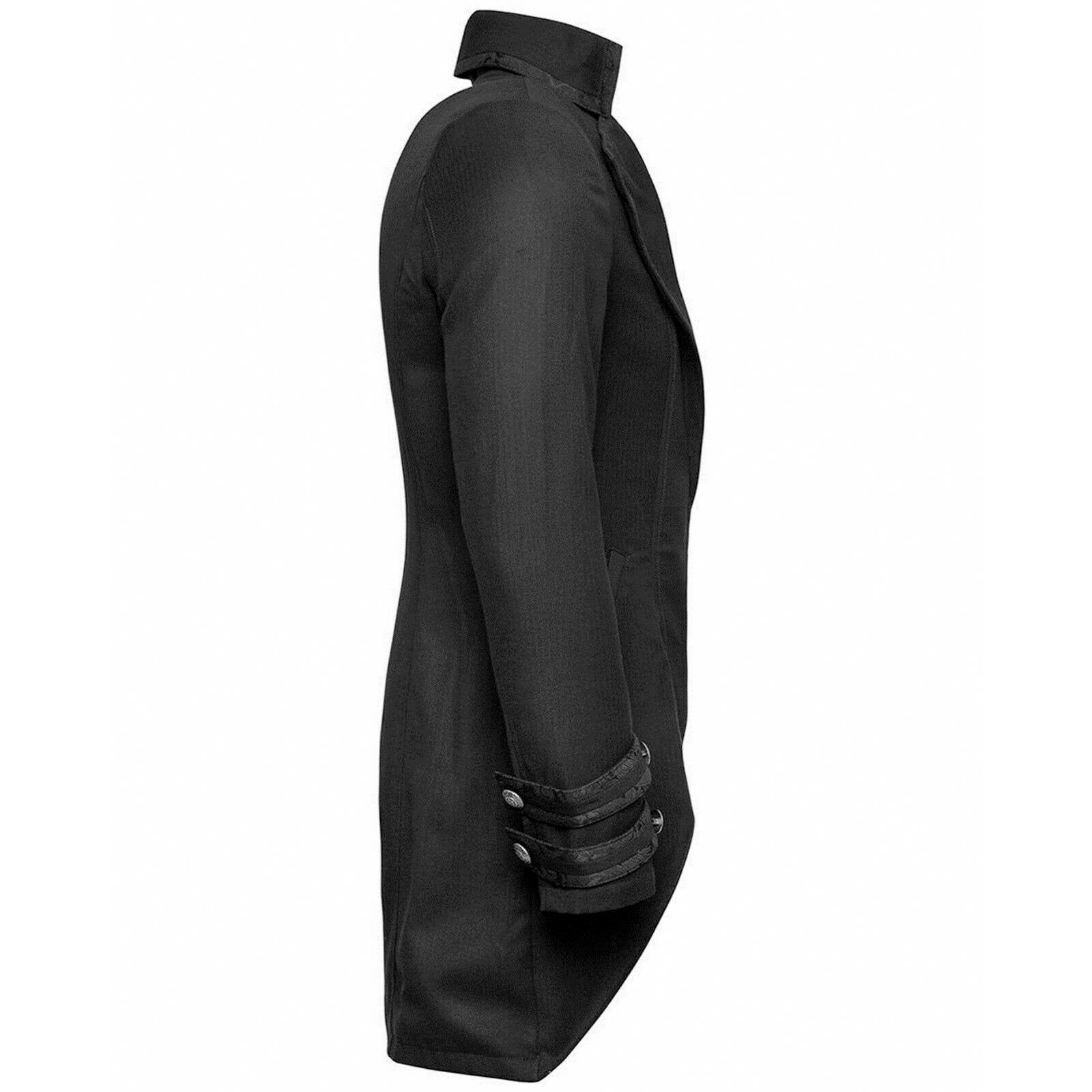 Darkrock Men's Morning Gothic Jacket Tailcoat Black Brocade Steampunk Victorian (3)