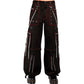 Men's Electro Bondage Gothic Red Stitch Rave Gothic Cyber Chain Goth Jeans Punk Rock Pants/USA