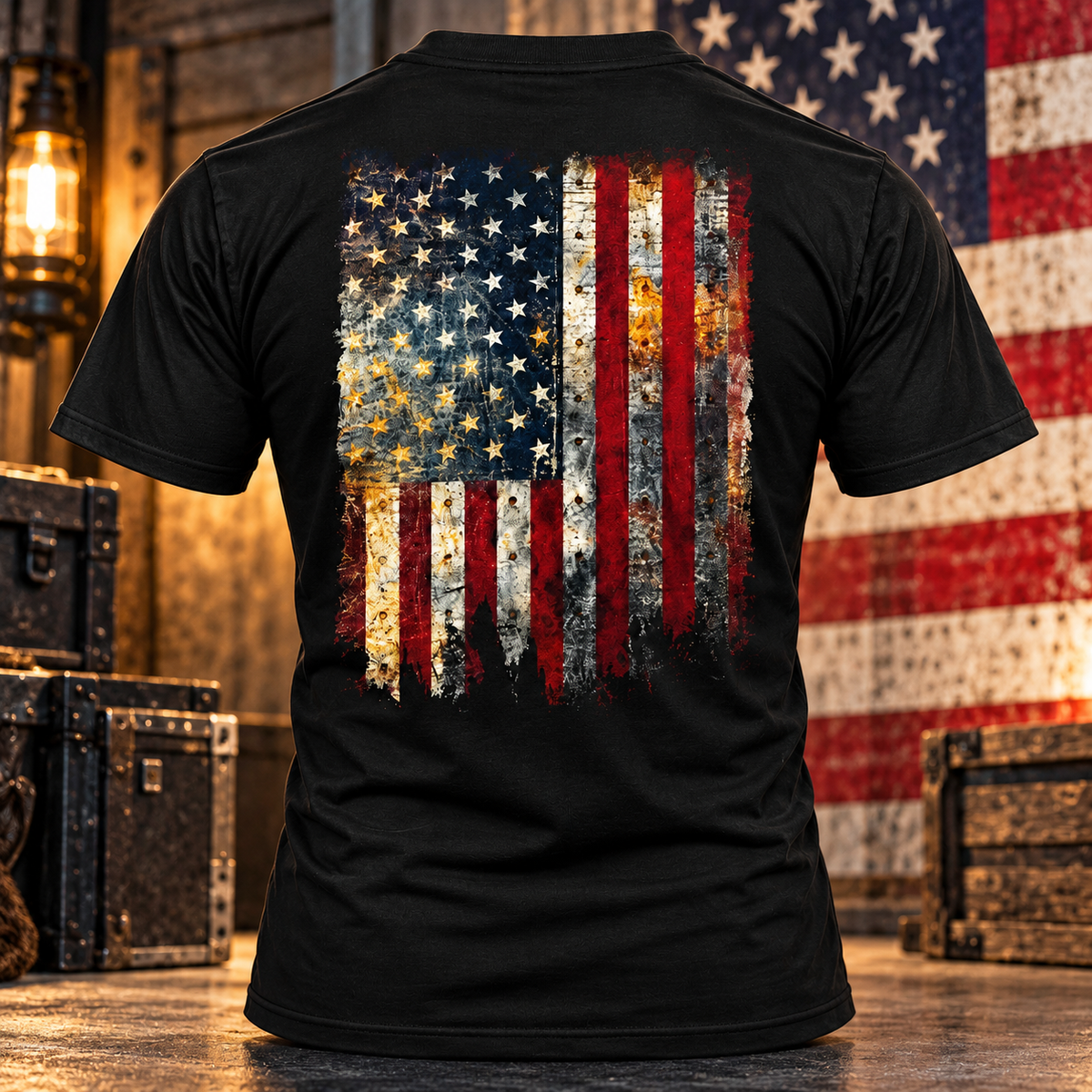 Black Thin Red Line American Flag T-Shirt Patriotic Graphic Tee