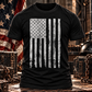 America Patriotic Flag Men’s Shirt Black 100% Cotton Graphic Tee