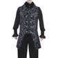 Men's Double Breasted GOVERNOR Silver Vest Waistcoat Silver Brocade Gothic Steampunk
