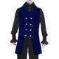 Men's Double Breasted Governor Vest Waistcoat VTG Brocade Gothic Steampunk/Blue Velvet