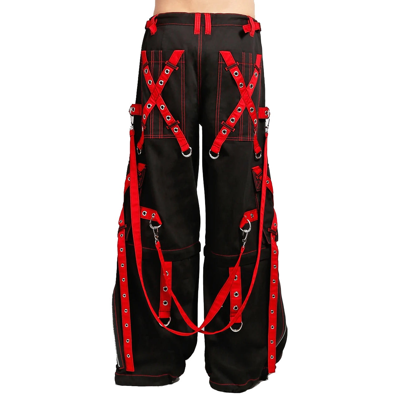 Gothic Men's Zip Off Pants Black Red