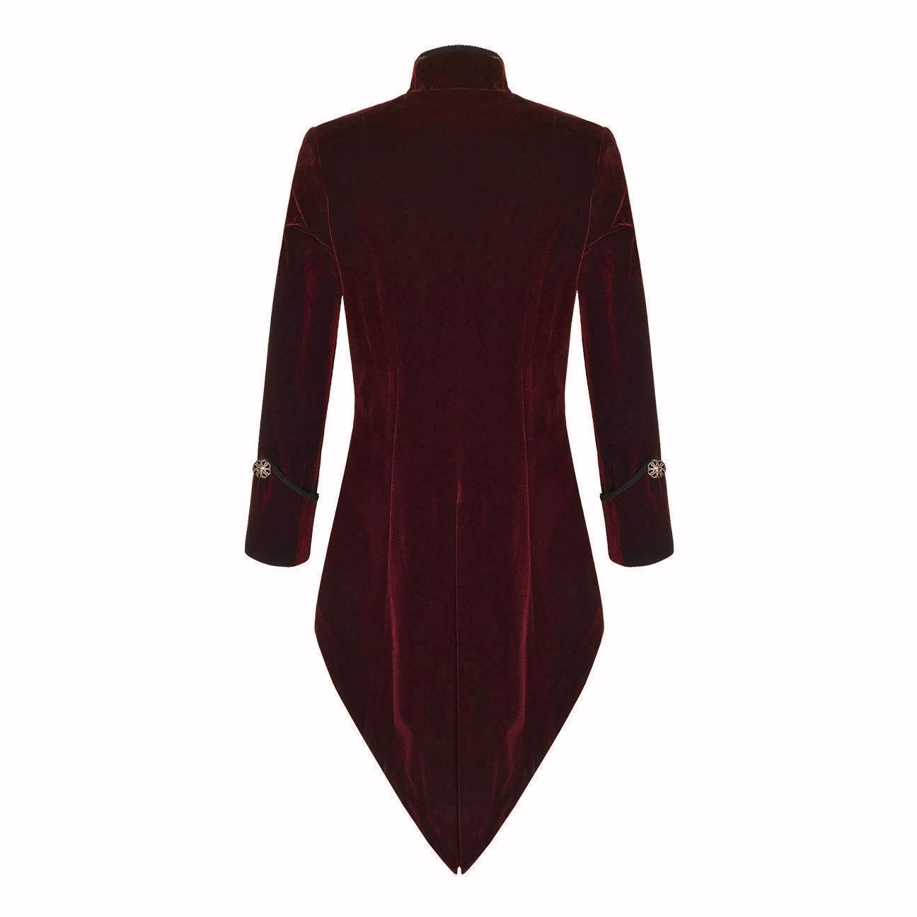 Men's Handmade Steampunk Tailcoat Jacket Red And Black Velvet Goth VTG Victorian