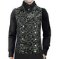 Men's Steampunk Double-Breasted Waistcoat Silver Vest Gothic Western-Reenactment USA