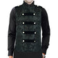 Dark Rock Black Vest Gothic Jacket Military Uniform Rock Band Vest Goth Steampunk