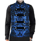 Dark Rock Blue Vest Gothic Jacket Military Uniform Rock Band Vest Goth Steampunk