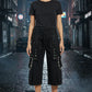 Men's Electro Bondage Rave Gothic Cyber Chain Goth Jeans Punk Rock Shorts