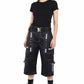 Gothic Bondage Reflective Men Short Alternative Punk Rock Emo Shorts