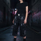 Gothic Bondage Reflective Men Short Alternative Punk Rock Emo Shorts