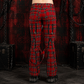 Women’s Gothic Red Plaid Bondage Pants Slim Fit Punk Trousers
