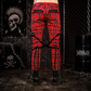 Gothic Bondage Red Plaid Men Pant Alternative Punk Rebel Rock Emo Trouser Pant