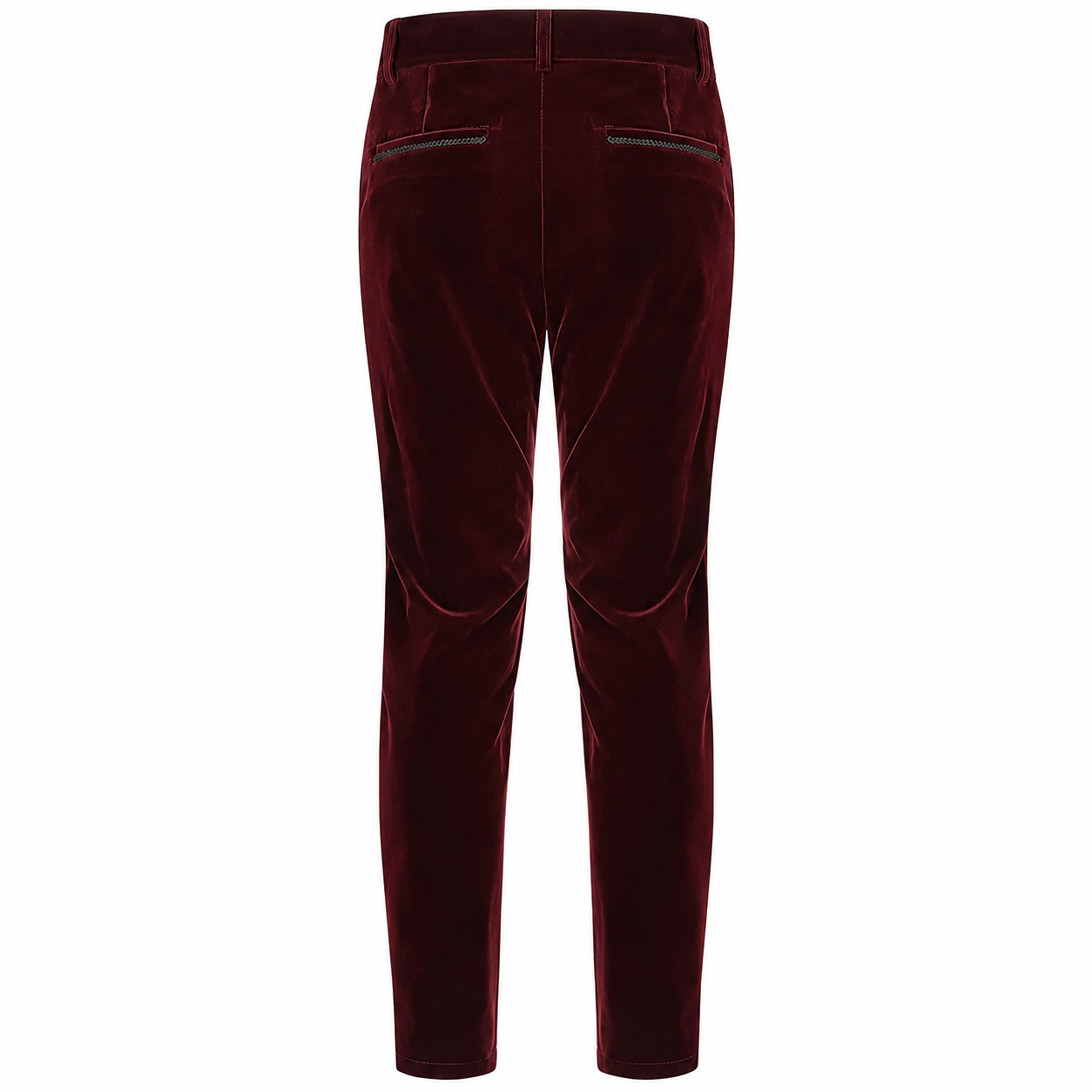 Men's Red Velvet Embroidery Gothic Regency Dress Pants /Velvet Pant
