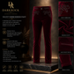 Men's Red Velvet Embroidery Gothic Regency Dress Pants /Velvet Pant