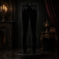 Men's Black Velvet Embroidery Gothic Regency Dress Pants /Velvet Pant