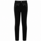 Men's Black Velvet Embroidery Gothic Regency Dress Pants /Velvet Pant