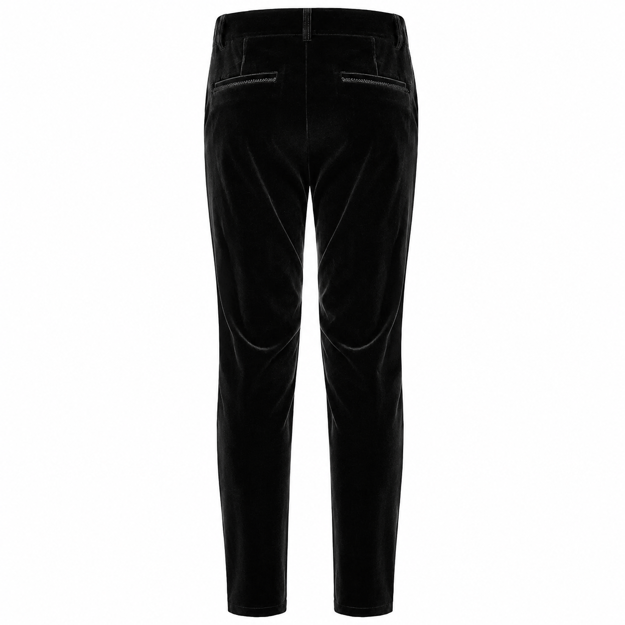 Men's Black Velvet Embroidery Gothic Regency Dress Pants /Velvet Pant